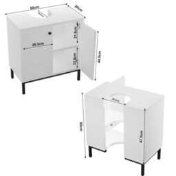White Bathroom Under Sink Vanity Storage Cabinet - thumbnail 2