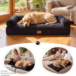 Luckracer Large Dog Bed Sofa Washable Orthopedic Dog Beds Brown 90X66X16Cm - thumbnail 3