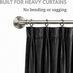 Lister Cartwright 25mm Polished Steel Industrial Pipe Extendable Curtain Pole Heavy Duty Metal Curtain Rod With Rings(70-120 Cm) - thumbnail 4