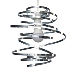 Valuelights Bensson Contemporary Silver Chrome Metal Double Ribbon Spiral Swirl Ceiling Light (D)30Cm - thumbnail 1