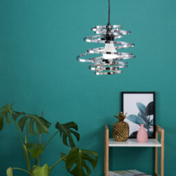 Valuelights Bensson Contemporary Silver Chrome Metal Double Ribbon Spiral Swirl Ceiling Light (D)30Cm - thumbnail 5