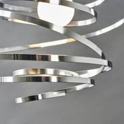 Valuelights Bensson Contemporary Silver Chrome Metal Double Ribbon Spiral Swirl Ceiling Light (D)30Cm - thumbnail 6