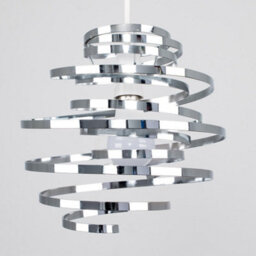 Valuelights Bensson Contemporary Silver Chrome Metal Double Ribbon Spiral Swirl Ceiling Light (D)30Cm - thumbnail 4