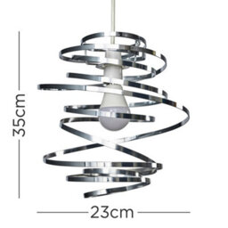 Valuelights Bensson Contemporary Silver Chrome Metal Double Ribbon Spiral Swirl Ceiling Light (D)30Cm - thumbnail 7