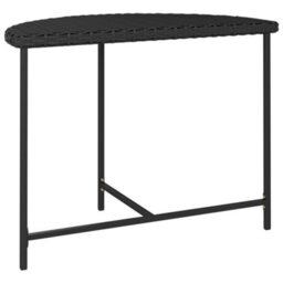 Berkfield Garden Table Black 100X50X75 Cm Poly Rattan - thumbnail 3
