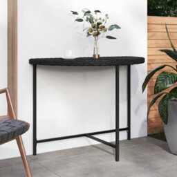 Berkfield Garden Table Black 100X50X75 Cm Poly Rattan - thumbnail 1