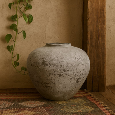 Wyld Haus Sunvale Large Weathered Stoneware Ceramic Vase 310 mm H X 350 mm W - image 1