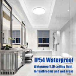 Led Ceiling Light Round Flush Ceiling Light 6500K Waterproof Bathroom Kitchen Uk Black Three-Color Light 18W - thumbnail 3