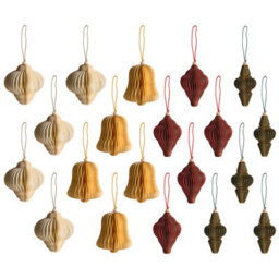 Beliani Set Of 20 Christmas Tree Ornaments Malselva Paper Multicolour