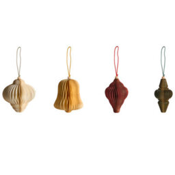 Beliani Set Of 20 Christmas Tree Ornaments Malselva Paper Multicolour - thumbnail 4