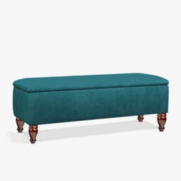 Lisbon Plain 137Cm Ottoman Storage Bench - Plush Velvet Shoe Bench - Emerald Green Upholstery Footstool With Storage - thumbnail 3