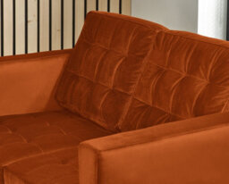 Furniturebox Jenna 2 Seater Burnt Orange Velvet Sofa With Solid Wood Frame - thumbnail 4