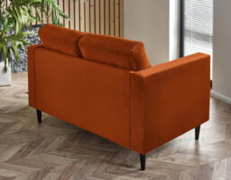 Furniturebox Jenna 2 Seater Burnt Orange Velvet Sofa With Solid Wood Frame - thumbnail 3
