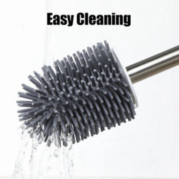 Soft Silicone Bristle Toilet Brush &holder Set Cleaning Brush Bathroom Wc Base - thumbnail 2