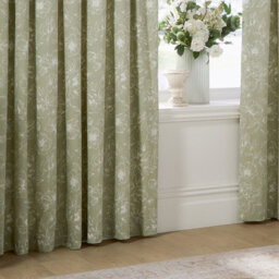 Wylder Nature Bella Floral Room Darkening Pencil Pleat Curtain Pair Sage (W)168Cm X (D)229Cm - thumbnail 3