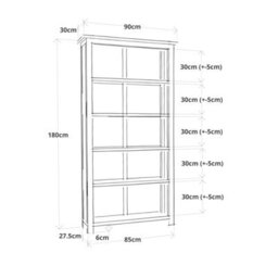Cabinet Bits Lovere Off White Bookcase 180X90X30Cm - thumbnail 5
