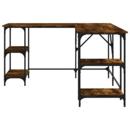 Berkfield Desk Smoked Oak 139X139X75 Cm Engineered Wood - thumbnail 5