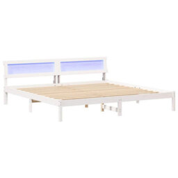 Berkfield Modern With Led Strip Lights White 200 Cm X 200 Cm Metal And Wood