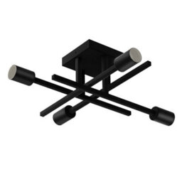 Emitto Semi Flush Mount Ceiling Light Fixture Matte Black 4 Light E27 Socket - thumbnail 2