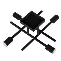 Emitto Semi Flush Mount Ceiling Light Fixture Matte Black 4 Light E27 Socket - thumbnail 3