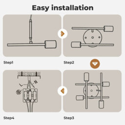 Emitto Semi Flush Mount Ceiling Light Fixture Matte Black 4 Light E27 Socket - thumbnail 8
