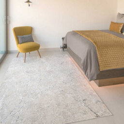 Loomed Grey Gold Metallic Distressed Abstract Living Area Rug 60X110Cm - thumbnail 2