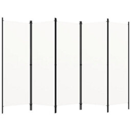 Berkfield Practical 5-Panel Room Divider Cream White 250X180 Cm - thumbnail 2
