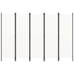 Berkfield Practical 5-Panel Room Divider Cream White 250X180 Cm - thumbnail 3