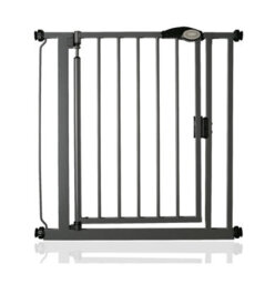 Safetots Pressure Fit Self Closing Stair Gate, 75Cm - 82Cm, Slate Grey, Auto Closing Baby Gate, Safety Barrier - thumbnail 1