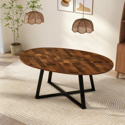 Extendable Round Dining Table, 120-160 Cm Oval Kitchen Table - image 1