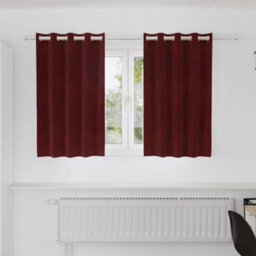 Berkfield Blackout Curtains With Eyelets 2 Pcs Wine Red Velvet
