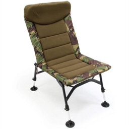 Fishing Padded High Back Chair Adjustable Mud Feet Camo Camping Festival - thumbnail 4