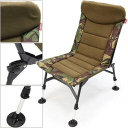 Fishing Padded High Back Chair Adjustable Mud Feet Camo Camping Festival - thumbnail 5