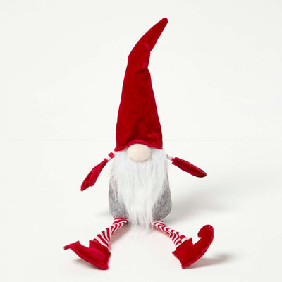 Homescapes Red Sitting Santa Gonk Christmas Decoration - image 1