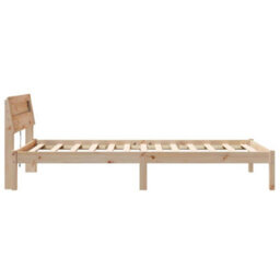 Berkfield With Led Strip Lights Brown 90 X 190 Cm Solid Pine Wood - thumbnail 6