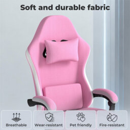 Pink-Gaming Chair Office Recliner Spring Padding - thumbnail 5