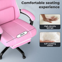 Pink-Gaming Chair Office Recliner Spring Padding - thumbnail 6