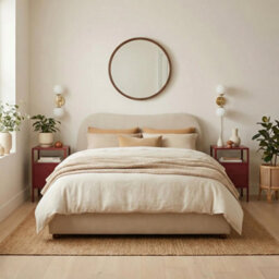 Furniturebox Uk Mabel Cream Fabric Ottoman King Size Bed Frame - thumbnail 1