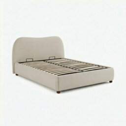 Furniturebox Uk Mabel Cream Fabric Ottoman King Size Bed Frame - thumbnail 5