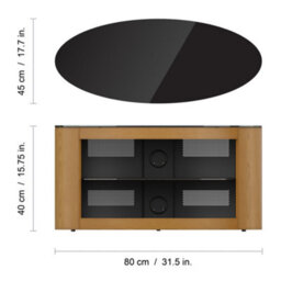 "Avf Affinity Buckingham 80Cm Oval Tv Stand, For Tvs Up To 40"" - Oak" - thumbnail 7