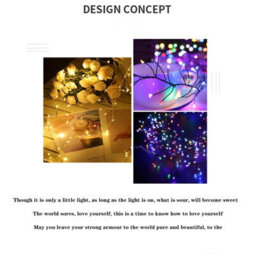 Amorly Led String Lights, 9.84Ft 100Leds, With Remote Control, For Parties, Indoor And Outdoor Lighting, Garden Decoration (Warm White) - thumbnail 2