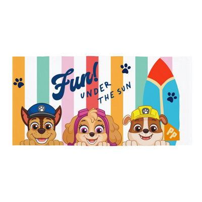 Character World Paw Patrol Beach Towel Chase Skye Rubble Bath Pool Kids Towel 70Cm X 140Cm - image 1