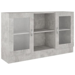 Berkfield Vitrine Cabinet Concrete Grey 120X30.5X70 Cm Engineered Wood - thumbnail 2
