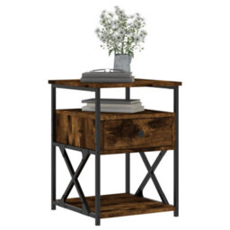 Berkfield Bedside Cabinet Smoked Oak 40X42X55 Cm Engineered Wood - thumbnail 3