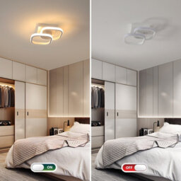Pheashine White Interlocking Double Square Led Ceiling Light 2 Pack 22W 3000K Warm White 23Cm Aluminum - thumbnail 3