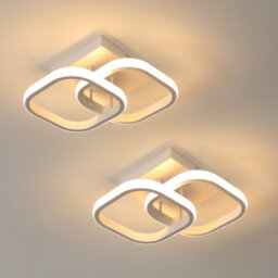 Pheashine White Interlocking Double Square Led Ceiling Light 2 Pack 22W 3000K Warm White 23Cm Aluminum - thumbnail 1