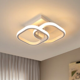Pheashine White Interlocking Double Square Led Ceiling Light 2 Pack 22W 3000K Warm White 23Cm Aluminum - thumbnail 2