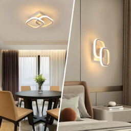 Pheashine White Interlocking Double Square Led Ceiling Light 2 Pack 22W 3000K Warm White 23Cm Aluminum - thumbnail 7