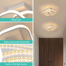Pheashine White Interlocking Double Square Led Ceiling Light 2 Pack 22W 3000K Warm White 23Cm Aluminum - thumbnail 5