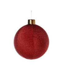 WeRChristmas Inflatable Tinsel Christmas Bauble, Red, 45 Cm - thumbnail 1